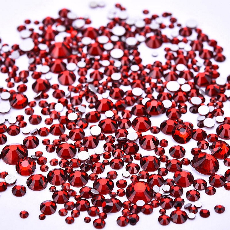 288 720 1440 pcs Crystal Siam Nail Art Rhinestons Flatback 3D Nails Decoration