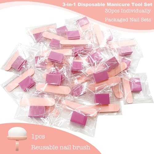 4-Piece Nail Kit – Nail Files 240 Grit, Nail Buffer Block 100/180 Grit, Crystal