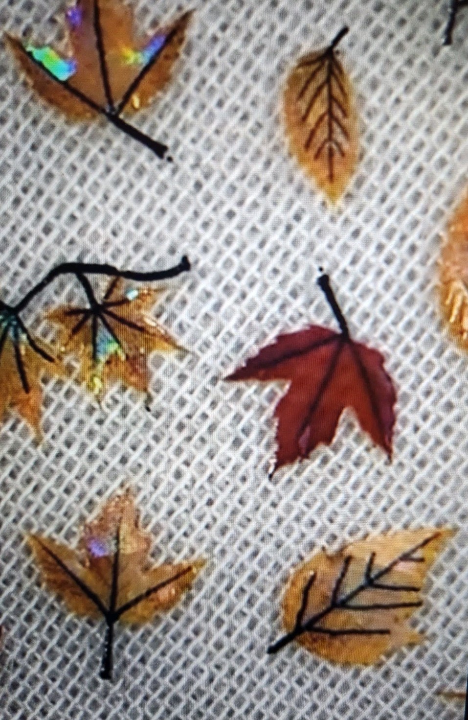 Shell Light Aurora Maple Leaf Nail Art Stickers, with a Variety of Fiery Colors