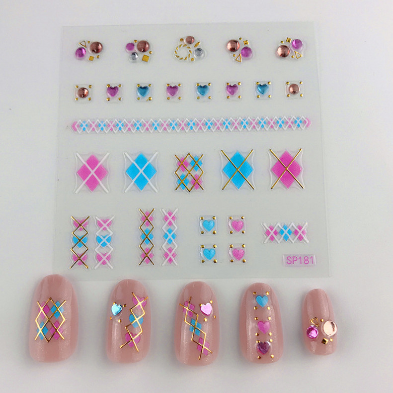 Nail Art 3D Nail Decal Stickers Beauty Sticker Adhesive Gold Snowflake Flower