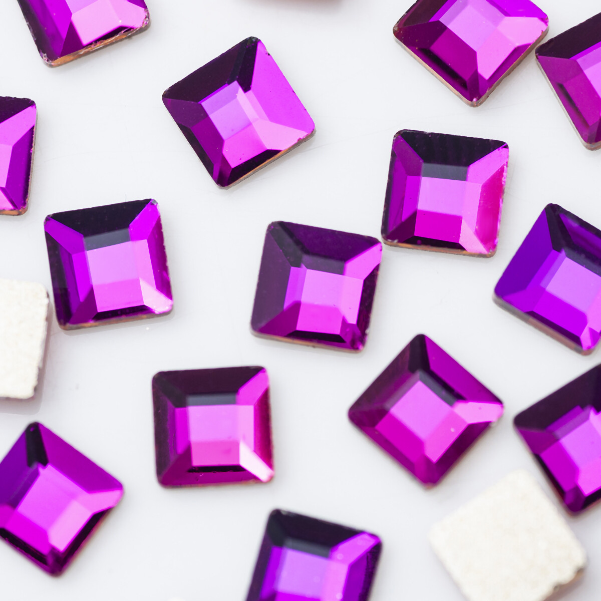 Flat Top Square Mix Colors Non Hotfix Flat Back Nail art Glass Beads Shiny Gem