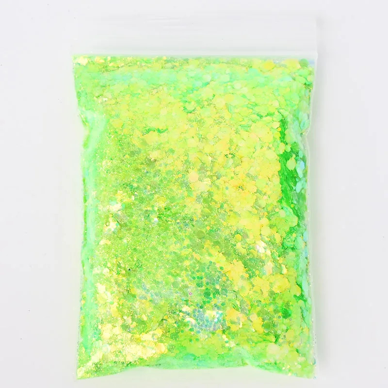 50G/Bag Holographic Mixed Hexagon Shape Chunky Nail Glitter Sequins Sparkly