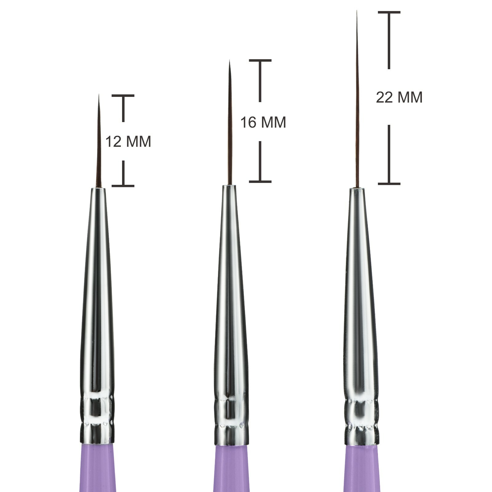 3 Pieces Nail Art Long Striper Brush Fine Line Drawing Detail Painting Blending