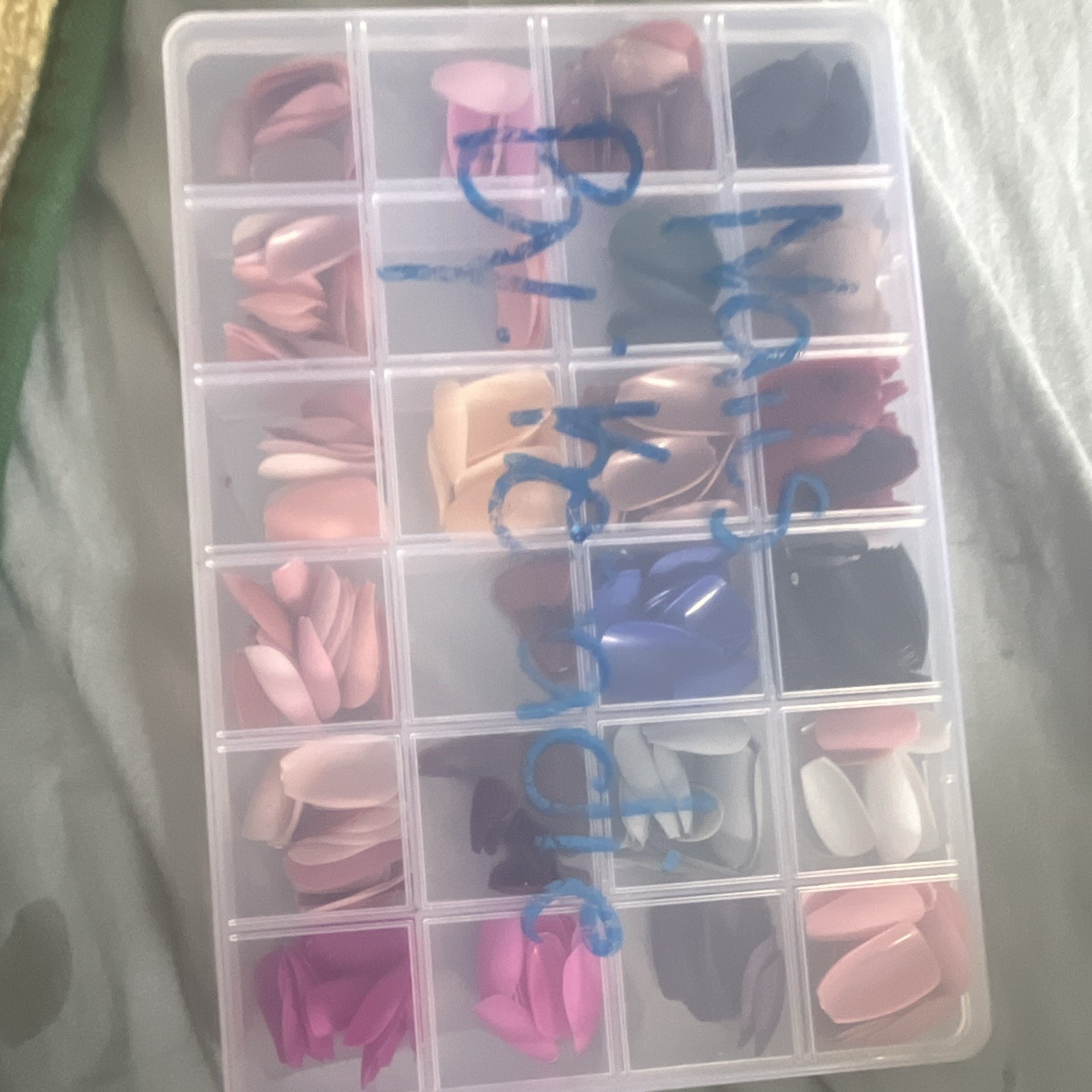 Multicolor Matte Coffin Full Cover Nail Tips with Box for Nail Art