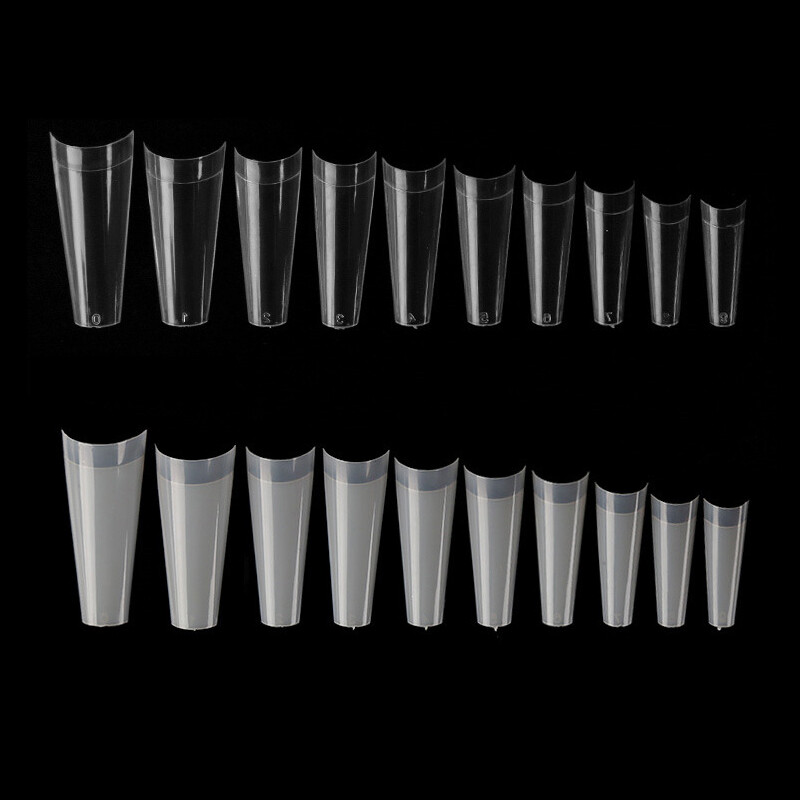 100pcs/case Flat French Half Cover Artificial Fake False Nail Tips 10 Sizes