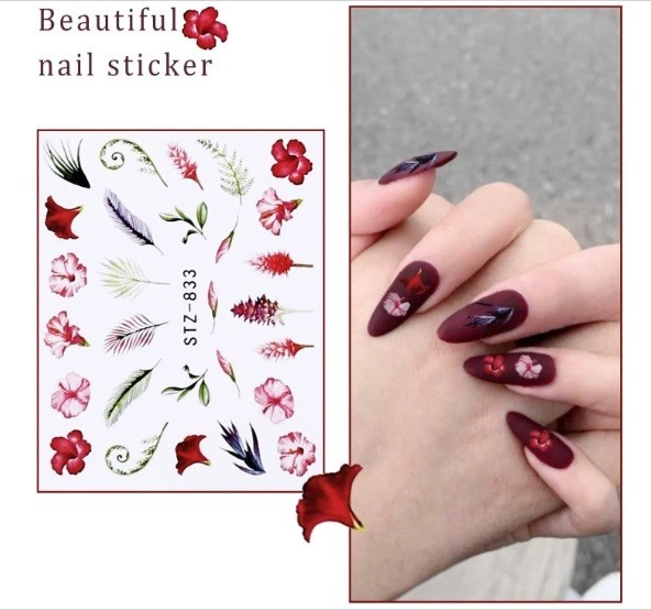 Flower, Floral Nail Art Water Decals DIY Nail (Group 7)