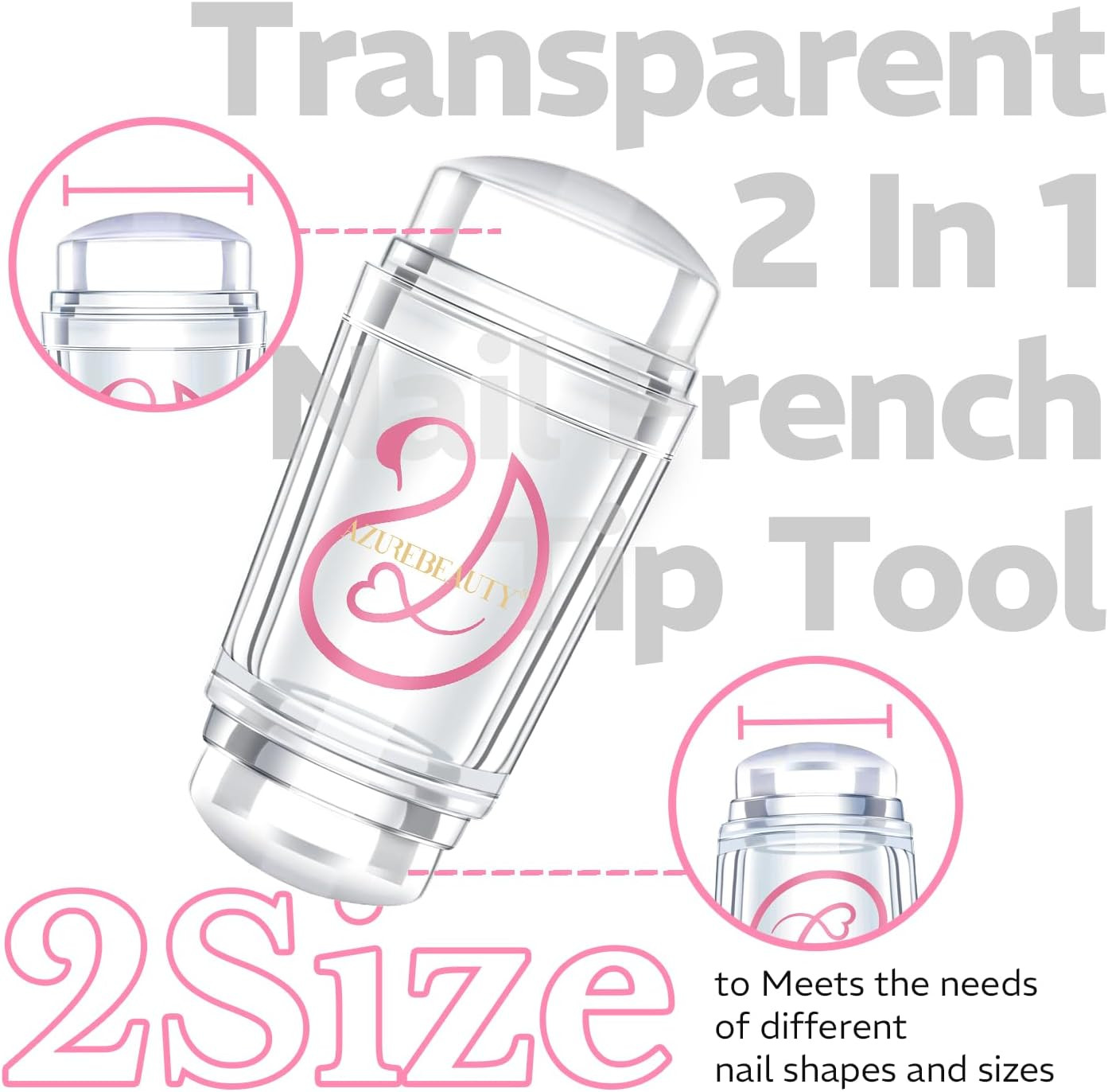 French Tip Stamp, 6Pcs French Tip Tool, Soft Silicone Nail Stamper, 2 in 1 Frenc
