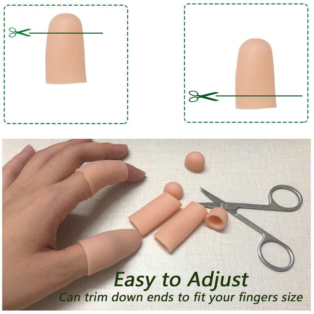 Silicone Finger Protectors Gel Caps Medium Pain Relief Finger Cots Nude Set
