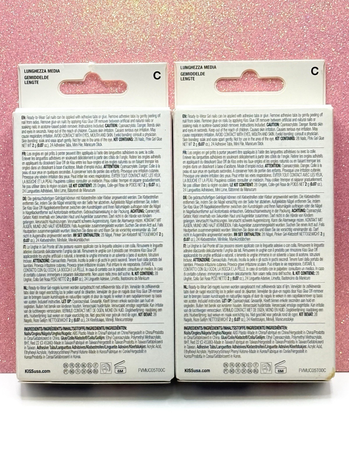 Kiss Voguish Fantasy Press-On Nails Medium Mauve Rose Brown 84812 (Lot Of 2)