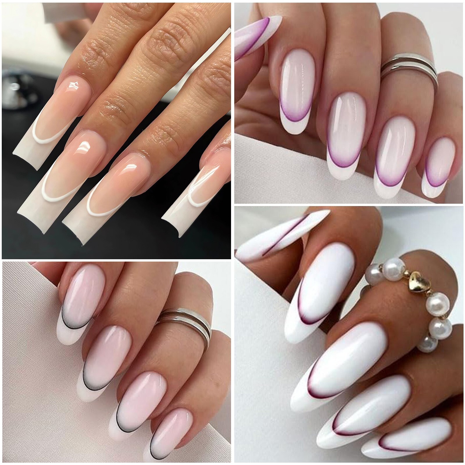 Gradient French Line Nail Art Stickers DIY Designs Stencil Guides Manicure NS2