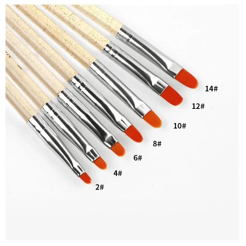 7Pcs/Set Nylon Hair UV Gel Acrylic Nail Art Builder Brush Pen Drawing Pens For N