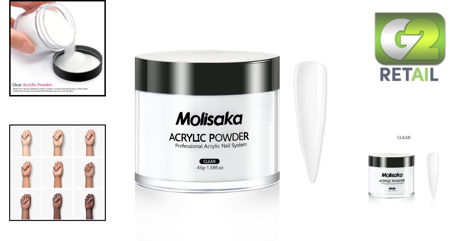 Long-Lasting Clear Acrylic Powder – Effortless Application for Stunning Nails