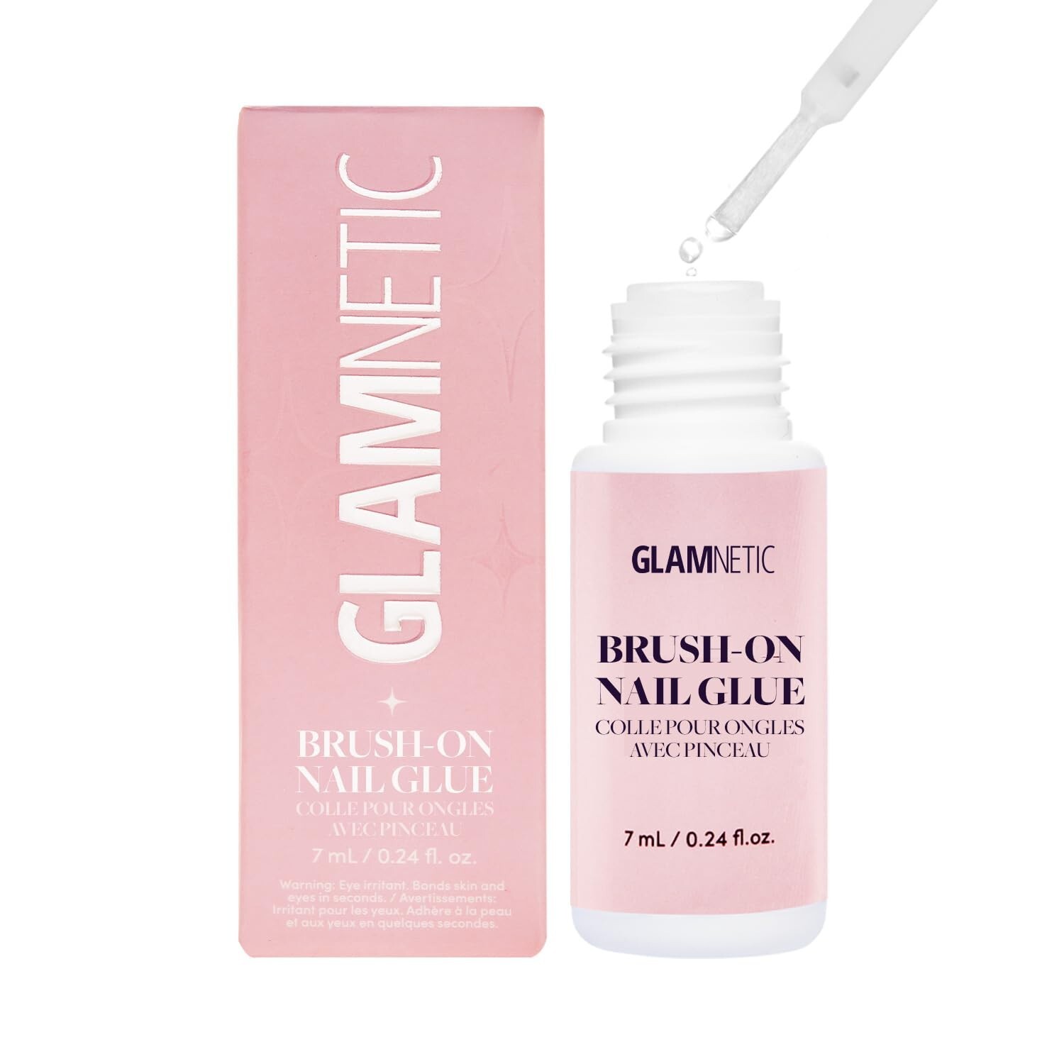 Vegan Brush-On Nail Glue with Travel-Friendly Size for Easy Applications