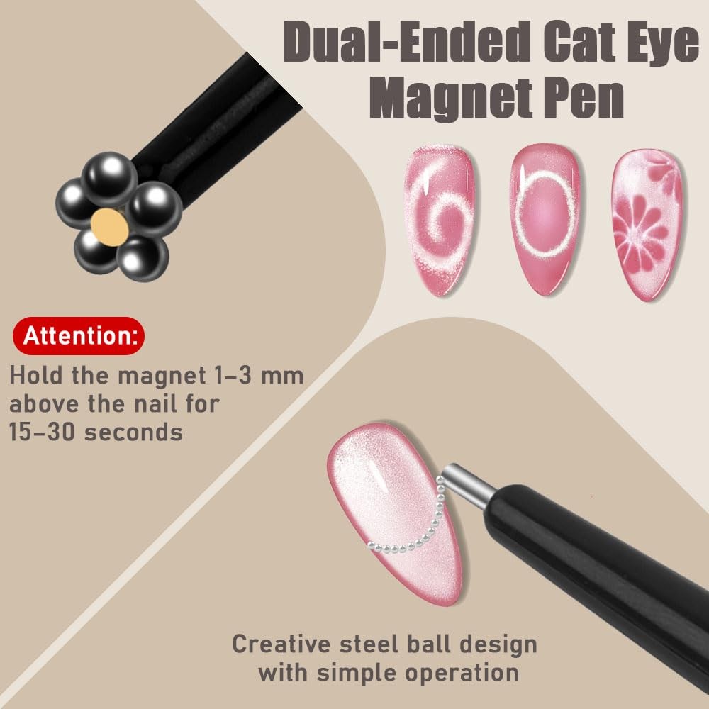 8-PCS Cat Eye Magnet Set,French /Black Hole/heart magnet for cat eye gel
