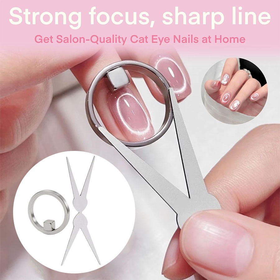 2026 Double-head French Nail Art Magnet Set 3D Strong Cat Eye Magnet Nail Art