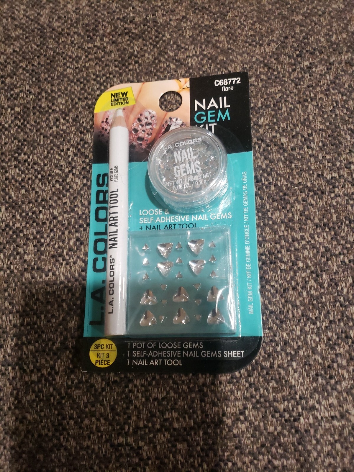 New Sealed LA Colors Nail Gem Art Kit Flare