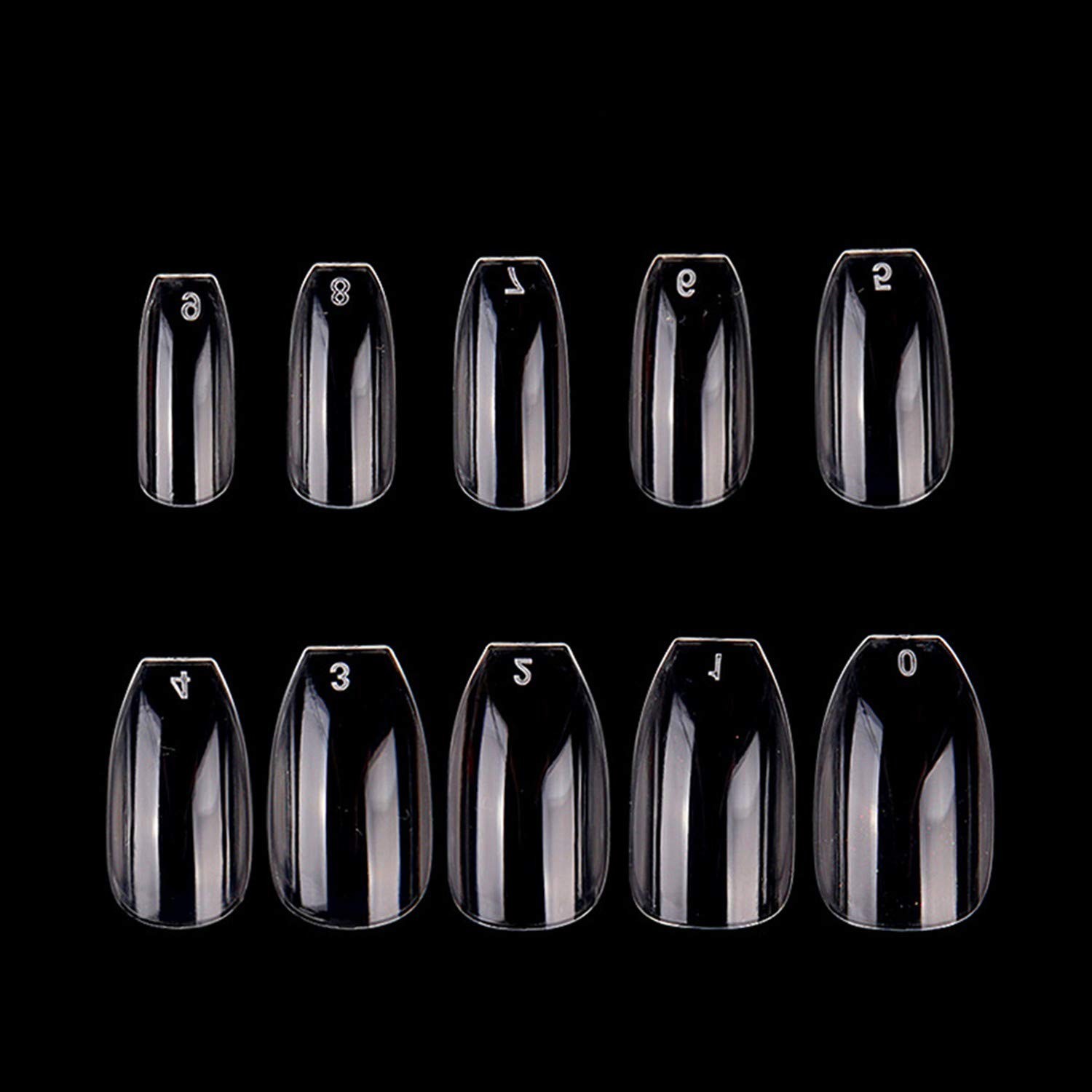 500 Count Clear Coffin Fake Nails – Acrylic Ballerina Style for Easy Styling