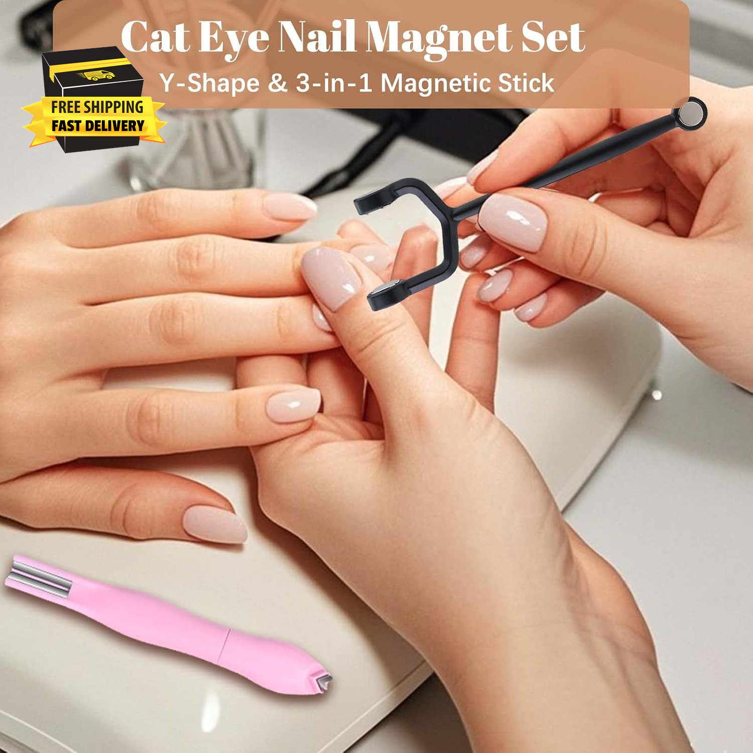 Cat Eye Nail Magnet Set – Y-Shape & 3-In-1 Magnetic Stick DIY Cat Eye Designs, f