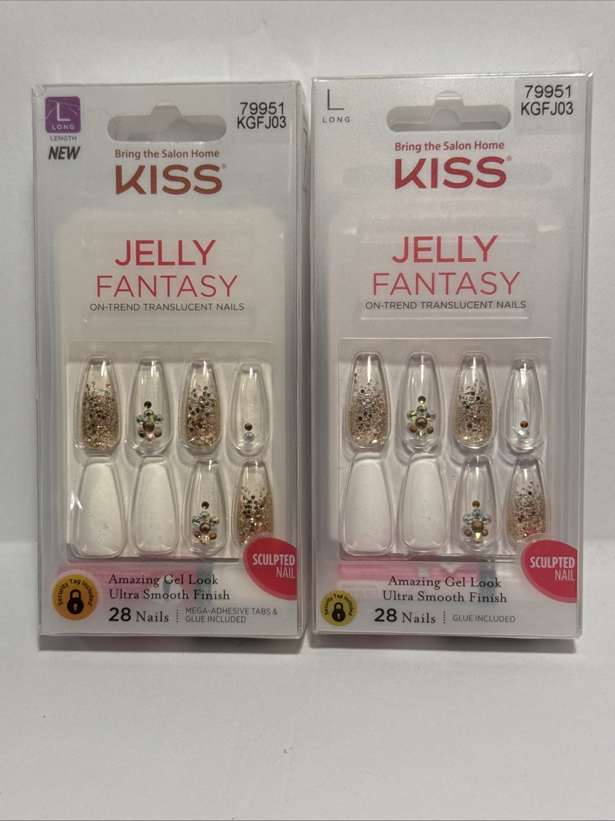 KISS Gel Fantasy Jelly Nails Long Set -Be Jelly ( Pack of 2) 👀 More On My Page!