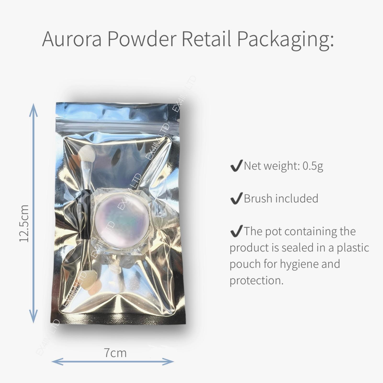 AURORA Transparent Magic Nail Powder Candy Colours Neon CHROME Mirror Mermaid UK