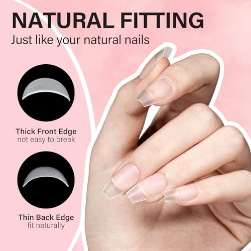 240pcs Short Coffin Nail Tips & Glue Gel Kit, 2-in-1 Base Coat, UV Top Coat, DIY