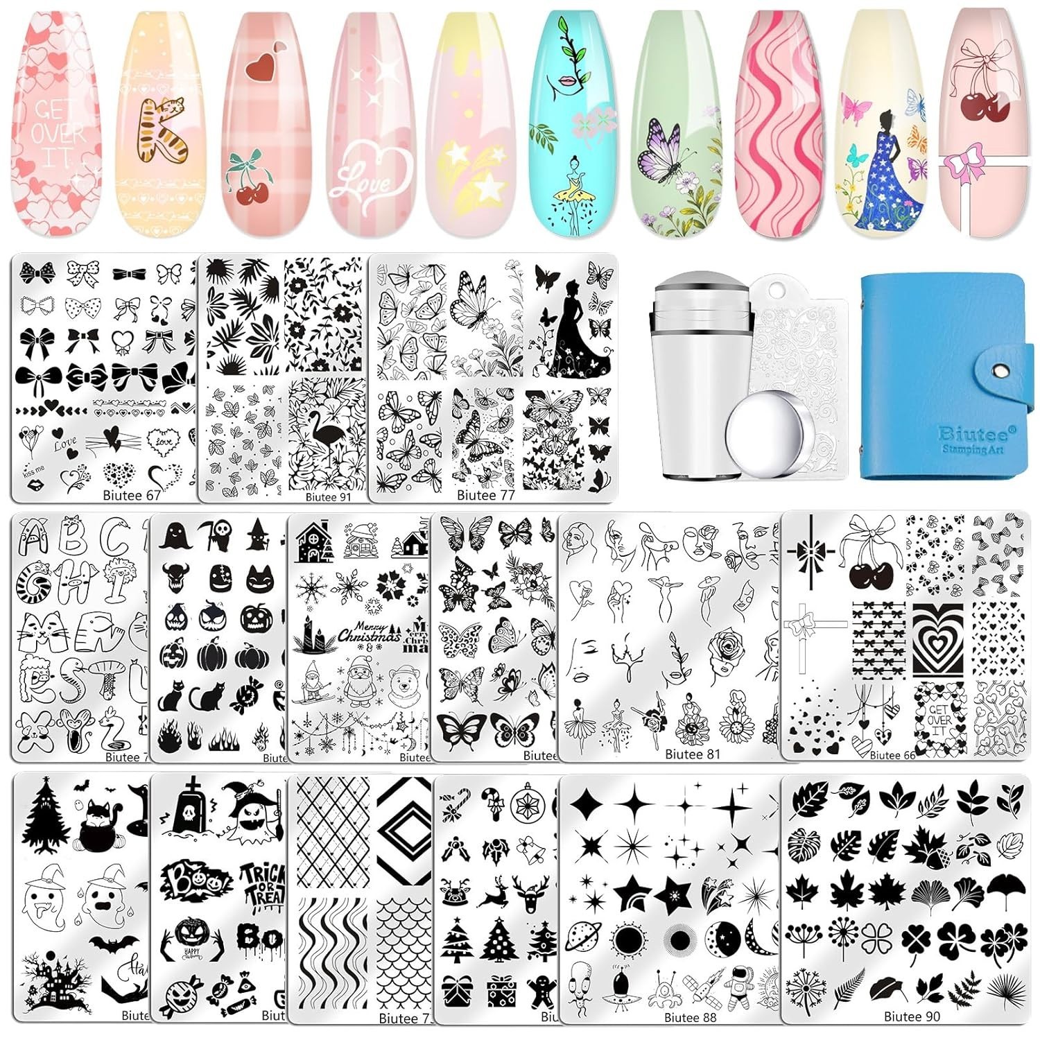 Nail Stamping Plate 15PCS Nail Stamper Kit Nail Art Stamping Plates Set with …