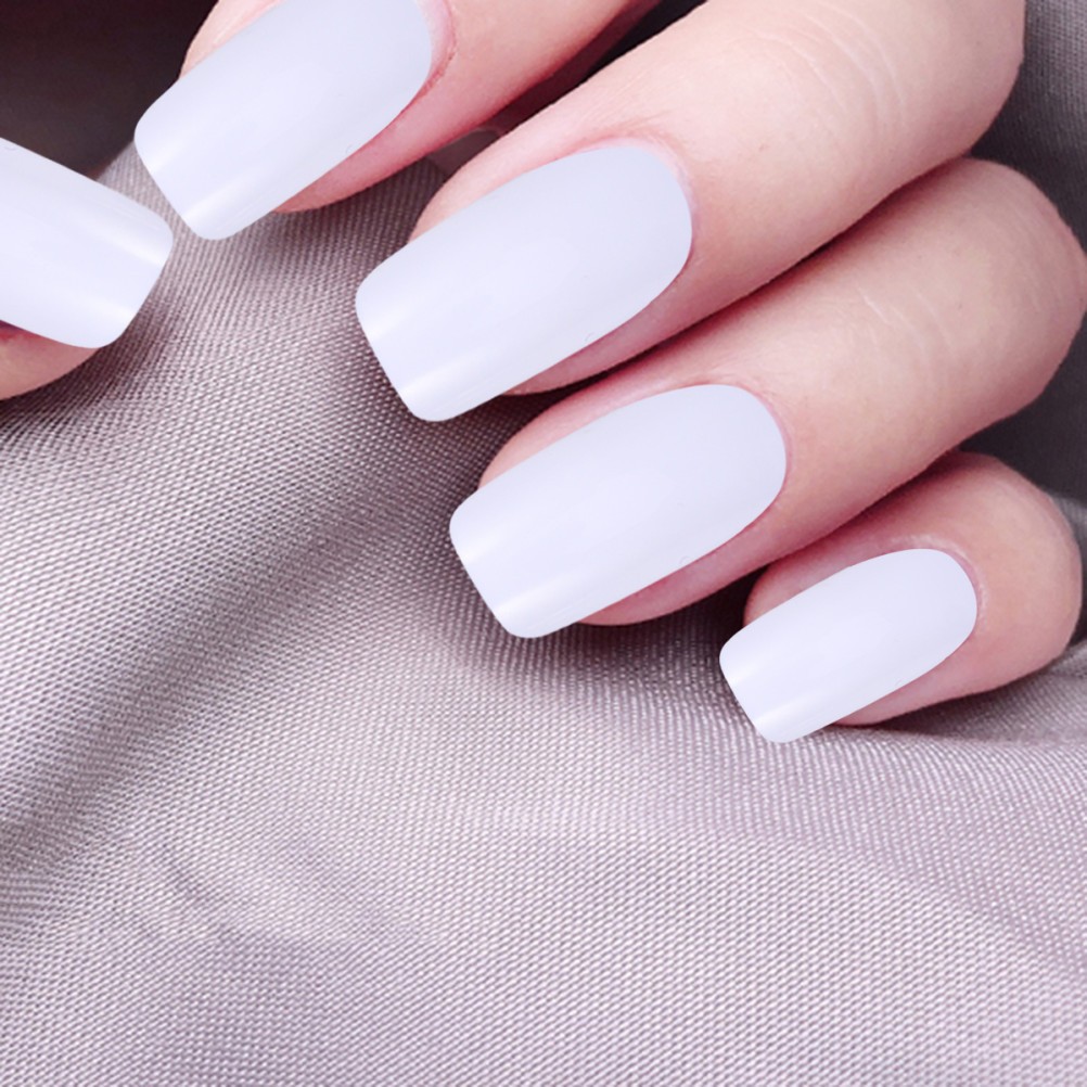 500Pcs Reusable ABS Artificial Nail Tips Full Cover White for DIY Use