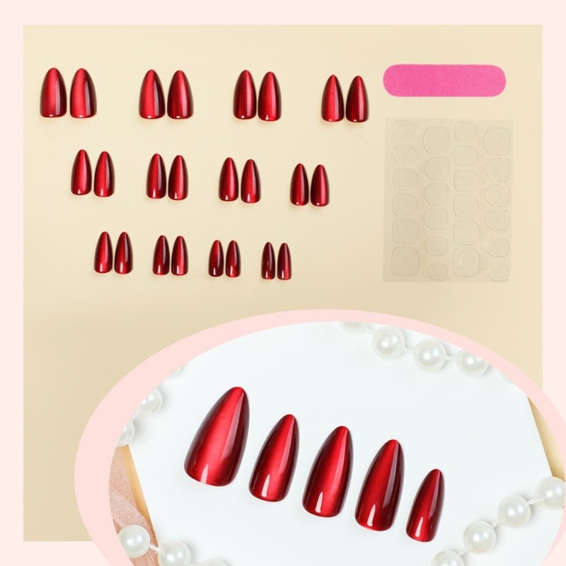 Cats Eye Short Almond on Nail Manicure Decoration for Any Occasion