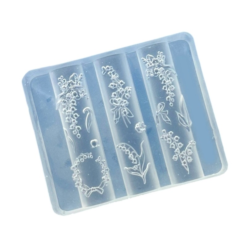 Silicone Embossing Sheets Featuring Floral Lace Bowknot 3D Nail Art Designs