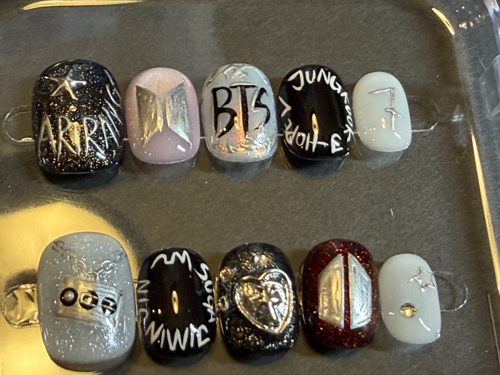 BTS Arirang World Tour Press On Nails size Small – Short Jungkook RM suga