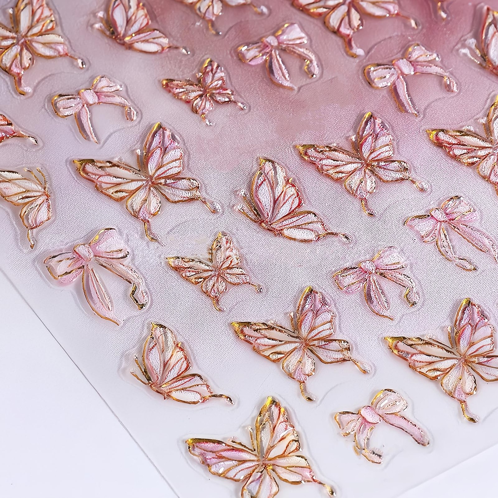 5D Nail Stickers Set for Women Girls, 2 Sheets 3D Flower & Butterfly Nail Art…