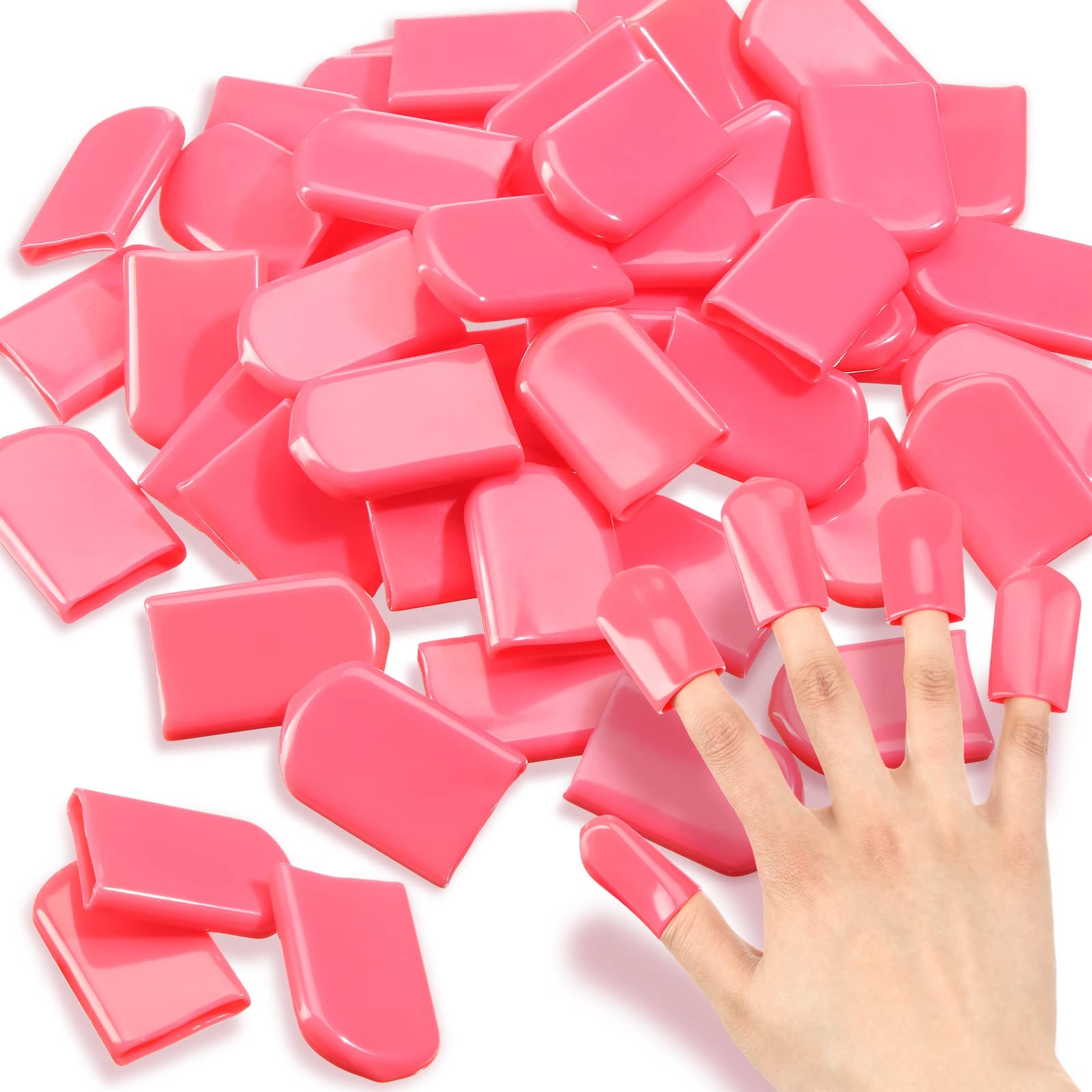 Loopeer 50 Pcs 0.94 x 1.57” Tanning Finger Tips UV Protection Nail Protector