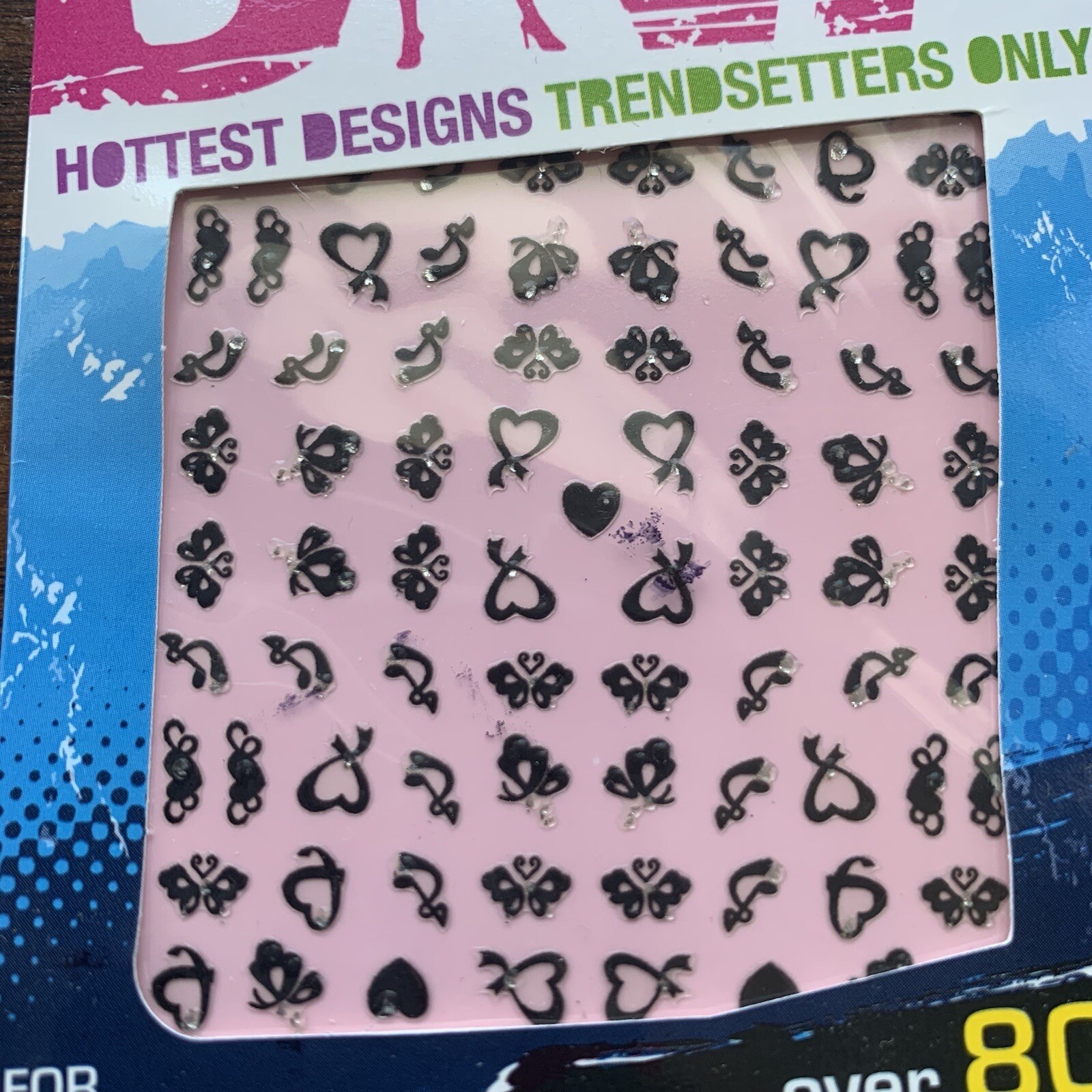 NEW Vintage 90s Fashion Diva Nail Art Stickers, 80 Count