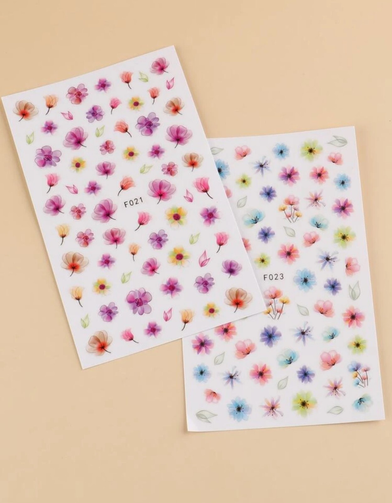 Nail Art Stickers Summer Flowers Spring Floral Decals Pastel Petal DIY Nails