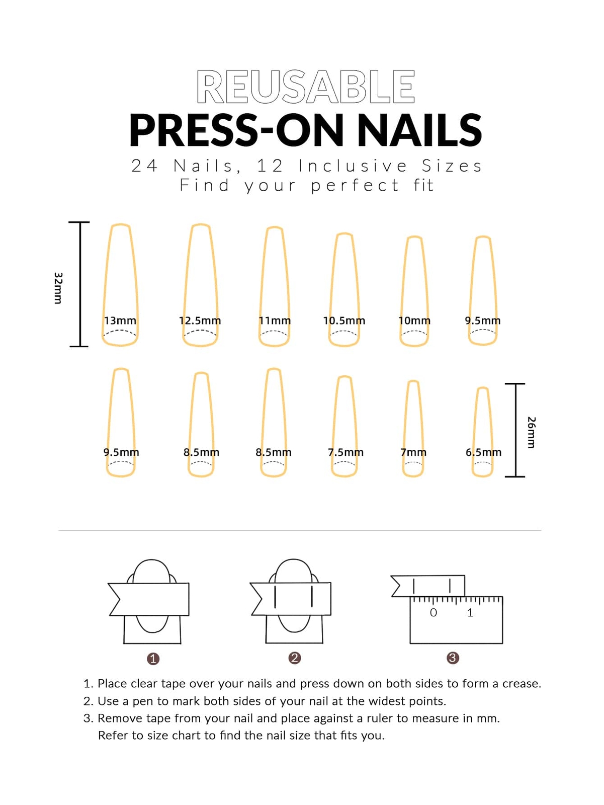 24pcs Long Coffin Beige French Ombre Fake Nail False Nails Press On Nails Glue