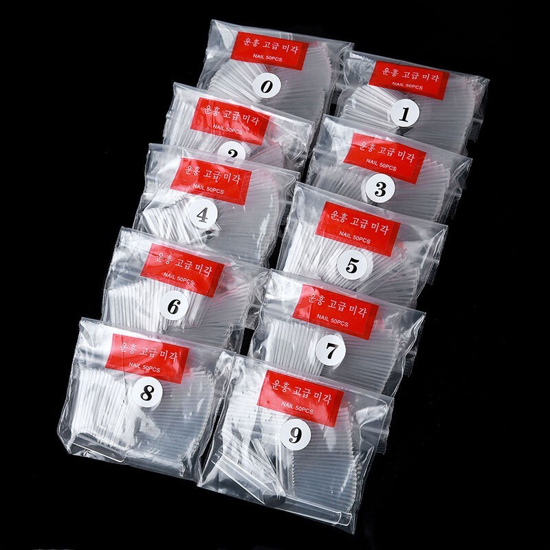 S/M/Max C Curve Fake Nails Clear Natural Acrylic Artificial Nail Art Tips 500pcs