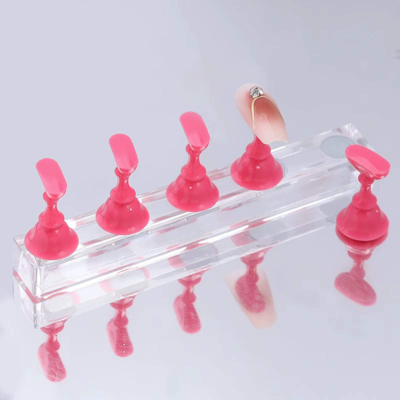 MAGNETIC MANICURE NAIL ART PRACTICE DISPLAY STAND FALSE TIP HOLDER MAKE SAMPLE
