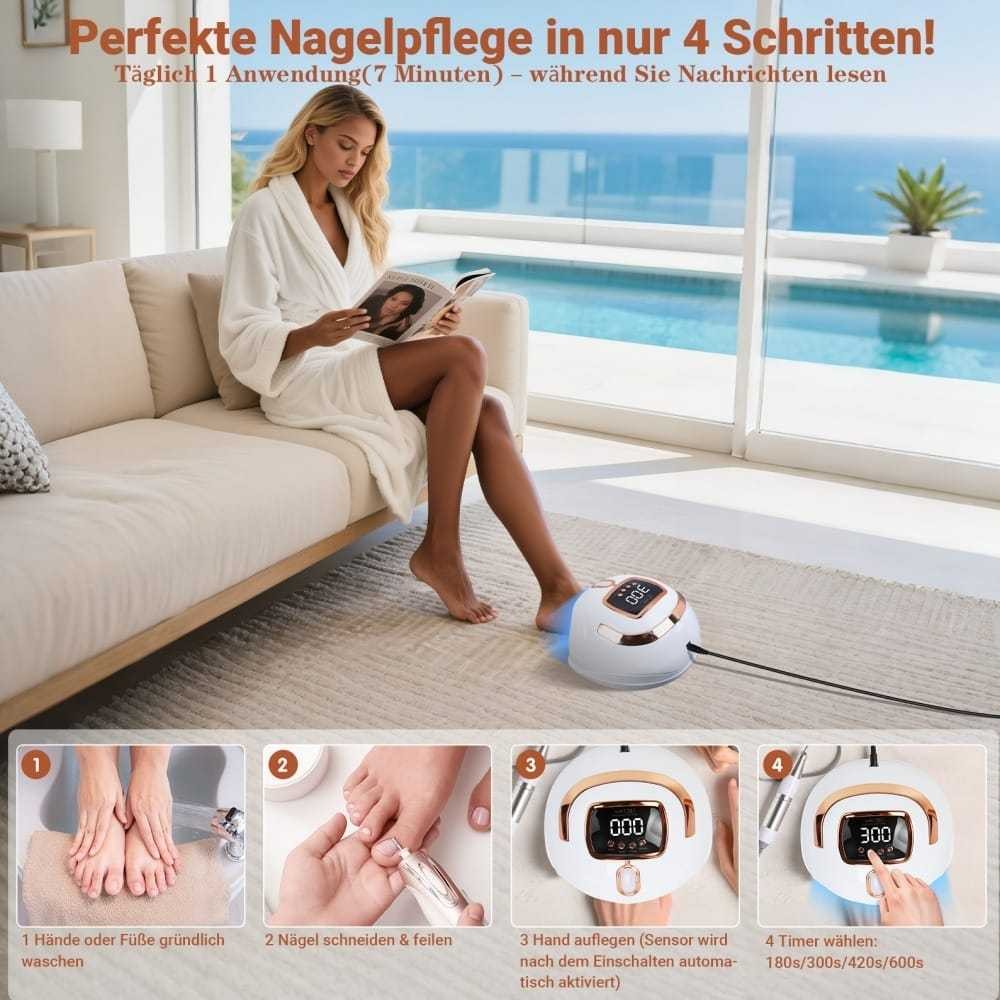 Gold Gel Nail Machine – Professional Device For At-Home Nail Design, Elegant Fin