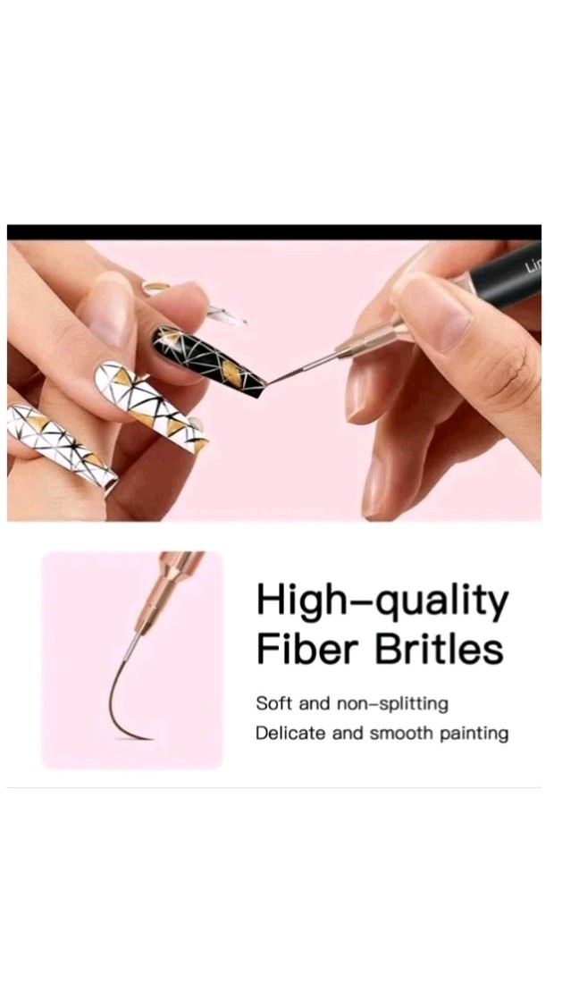 Nail Art Liner Brushes, 5Pcs Painting Nail Art Brush Set Nail Dotting Drawing.