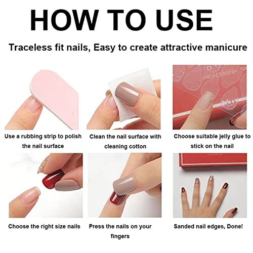Acrylic Square Press on Nails Medium Length 0.86 Fl Oz (Pack of 28) style4