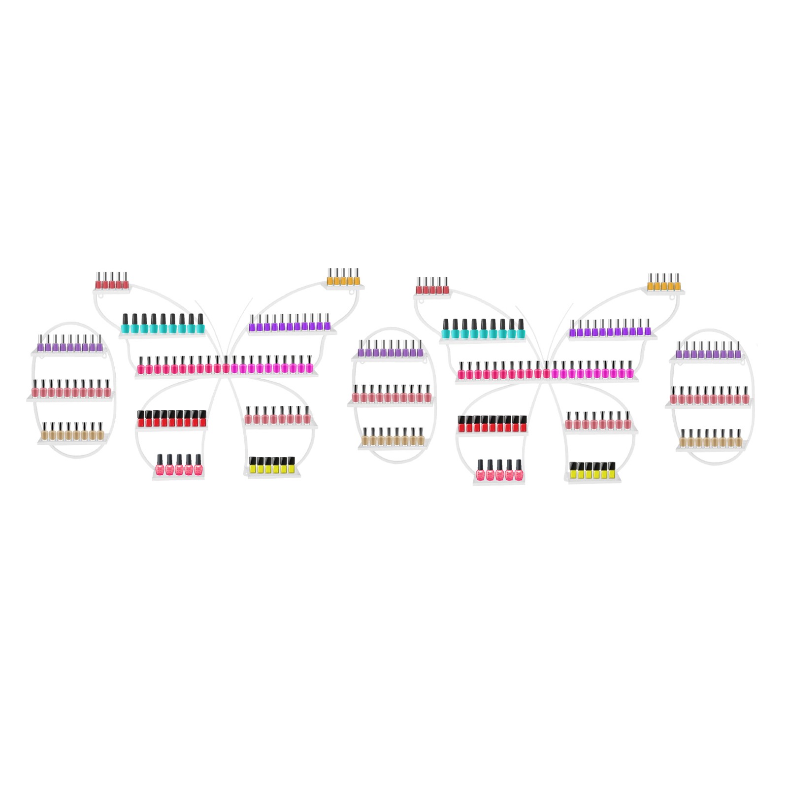 5PCS Iron Butterfly Nail Polish Rack, Wall-mounted Nail Polish Storage Rack