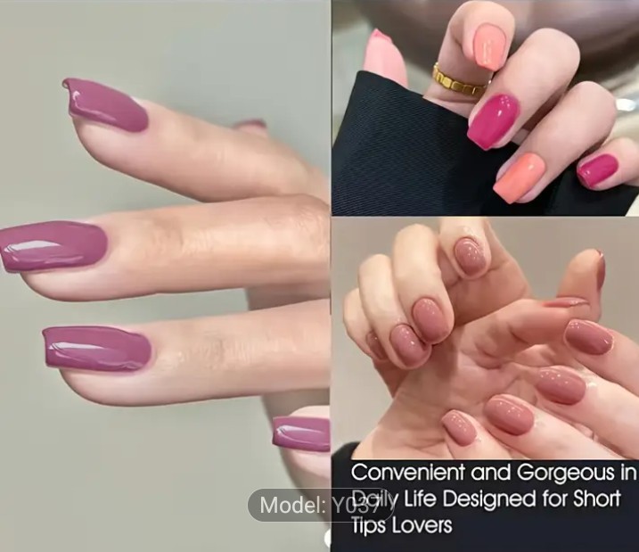 120 PCs Press On Shiny Nail Short Fashion Casual Reusable Mixed Tones Colors