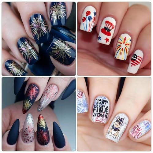 12 Sheets Firework Nail Decals – Water Transfer – Water Transfer