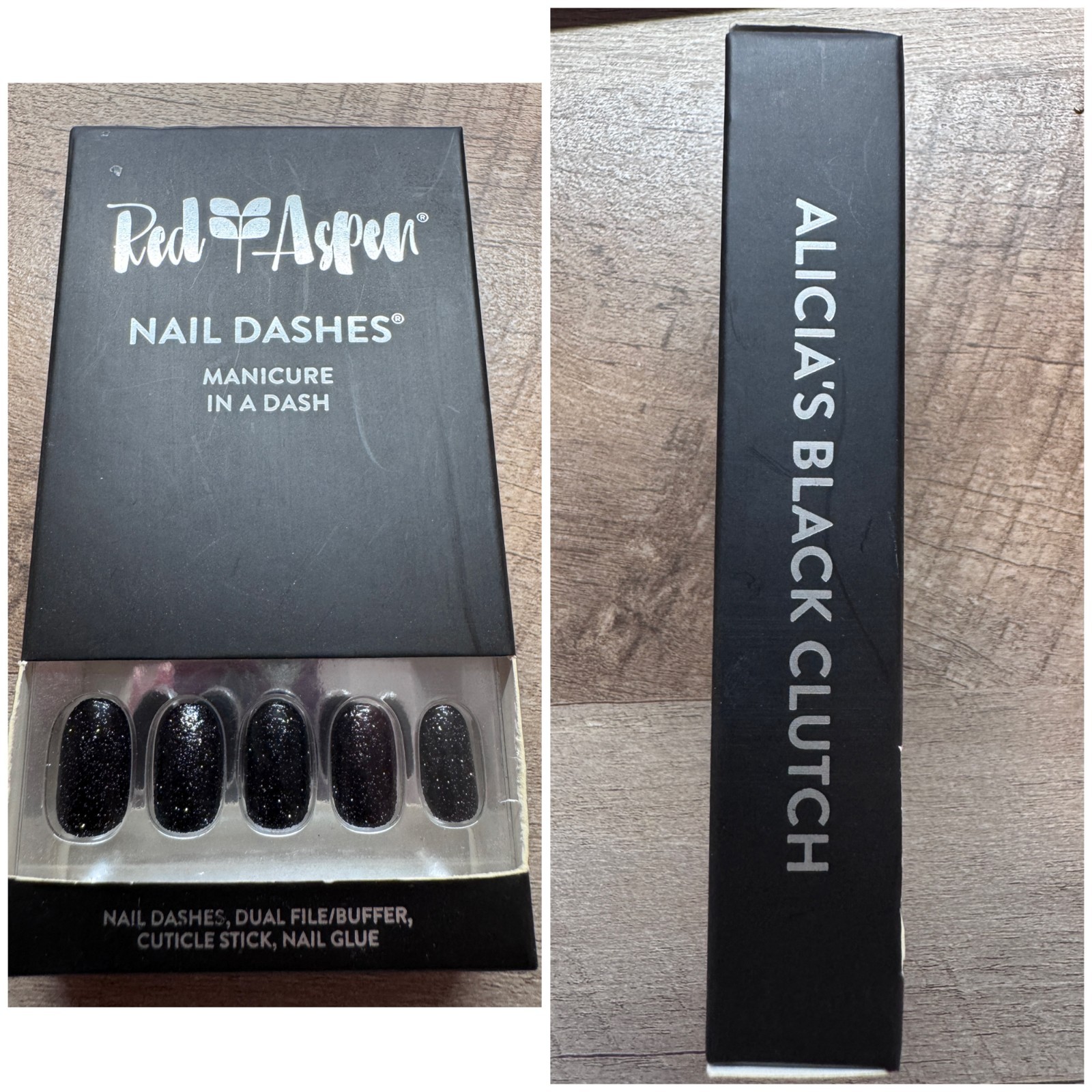 Red Aspen Press on Nails Short Square Round Acrylic Dashes