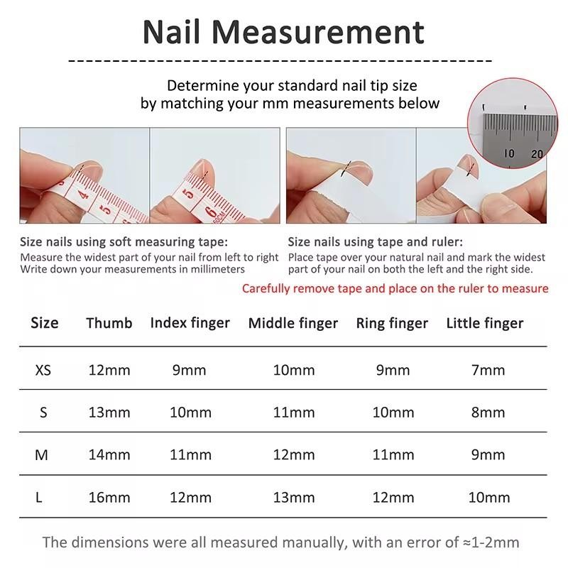 10pcs Cute Medium French Ballet Nails Cartoon Graffiti Pentacle Stripes Handmade
