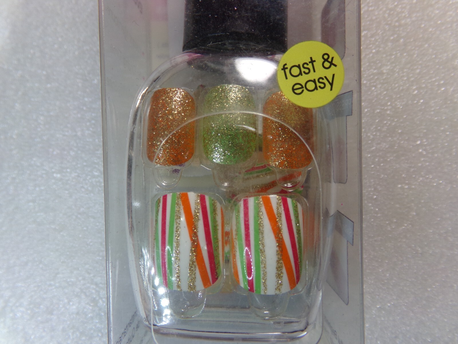 Nadeco Nails “Compare to imPRESS” Press-on Nails short, Shiny Blue Patterns