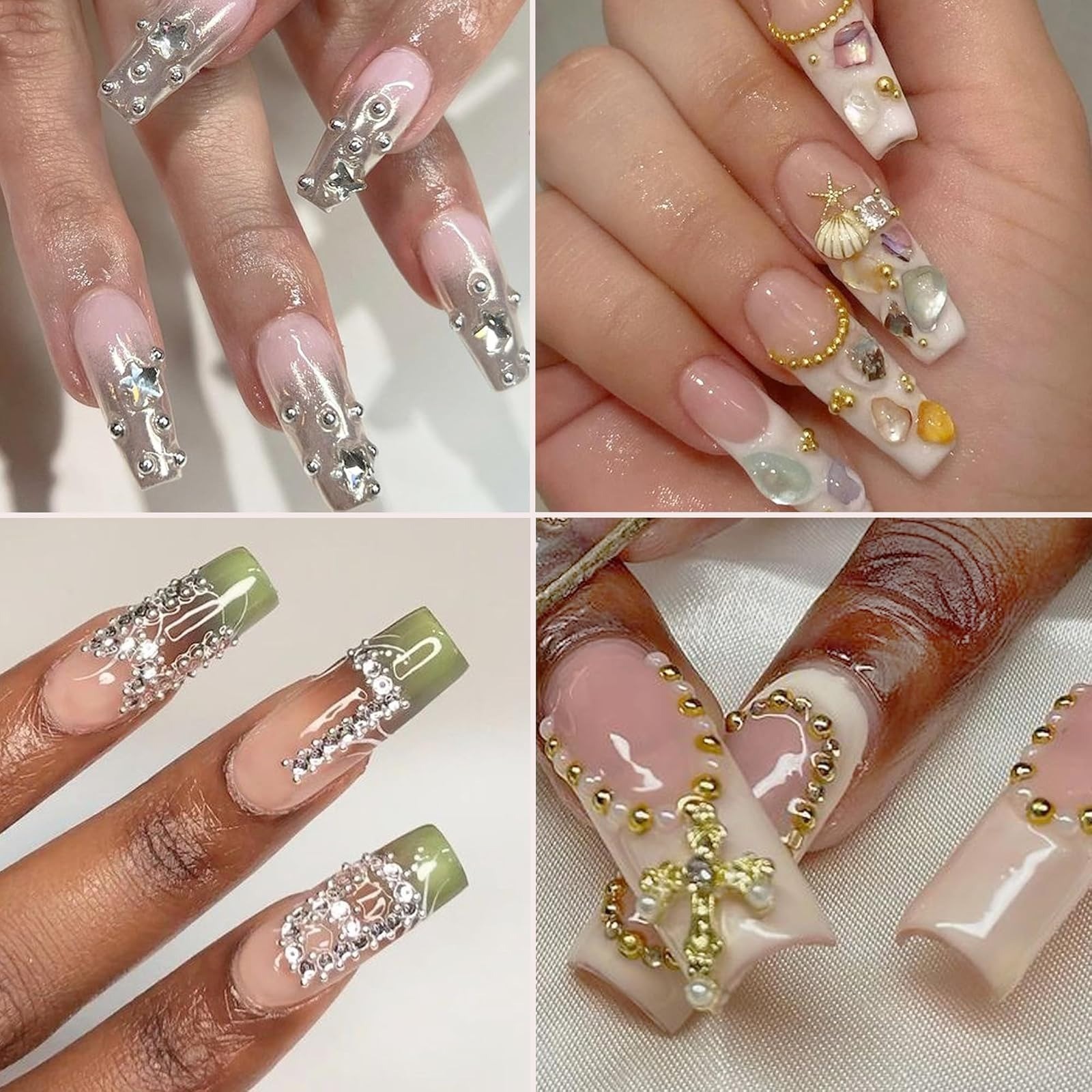 3D Nail Beads Set with Magnet Picker Tool | Nail Art Decoration Supplies