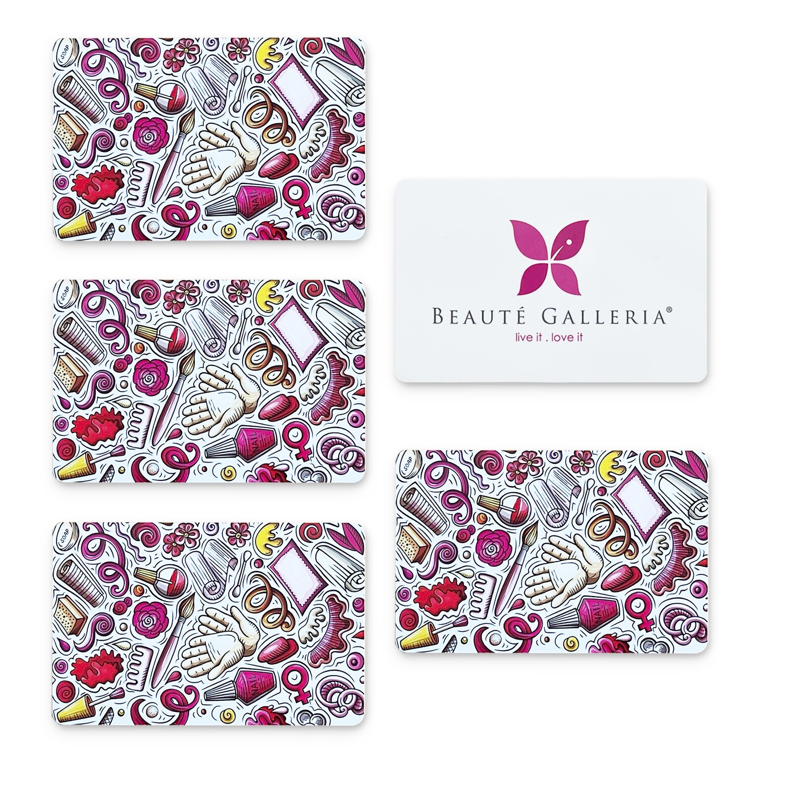 5 Pack Nail Art Stamping Scraper Card Set Reusable Nail Stamping Tool