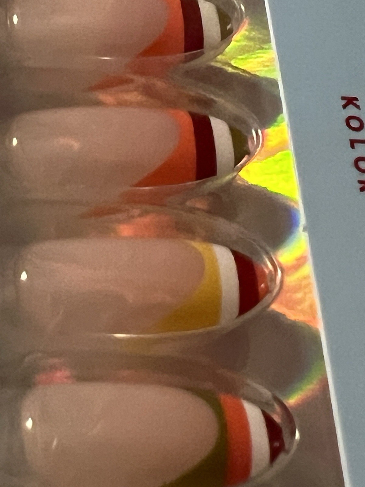 NEW Kleo Kolor Press-On Gel Nails French Tip Tres Prep-Med. Almond PMD294