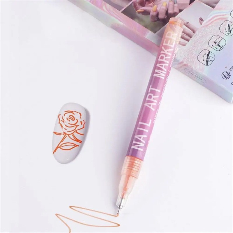 12 Colors Nail Art Pens Set, 2026 New DIY Nail Art Markers Drawing Painting Line